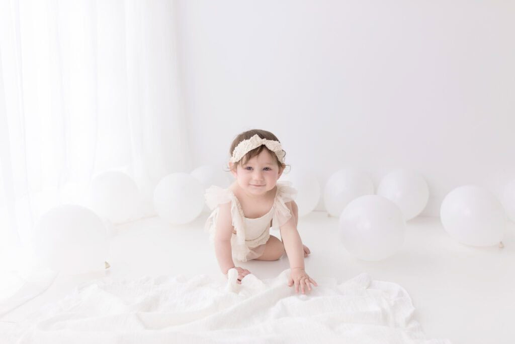 White First Birthday Photos
